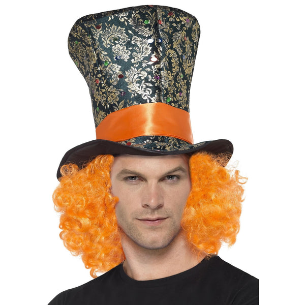 Mad Hatter hat with orange hair