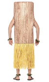 Back of Totem Tiki costume tunic with skirt, wrist and ankle cuffs