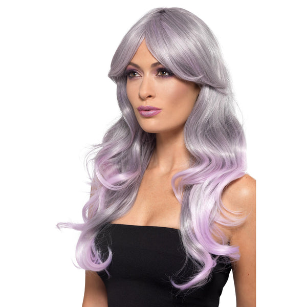Fashion Ombre Wig Grey and Pastel Pink