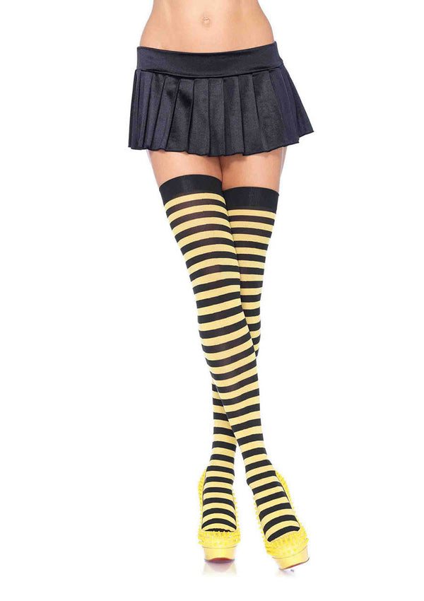 Buy Striped Stockings Black and Yellow