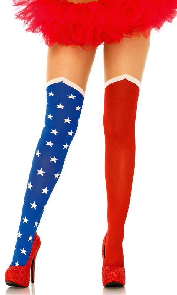 Hero or American thigh high tights