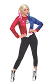 Red and blue Harley Quinn jacket with shirt front