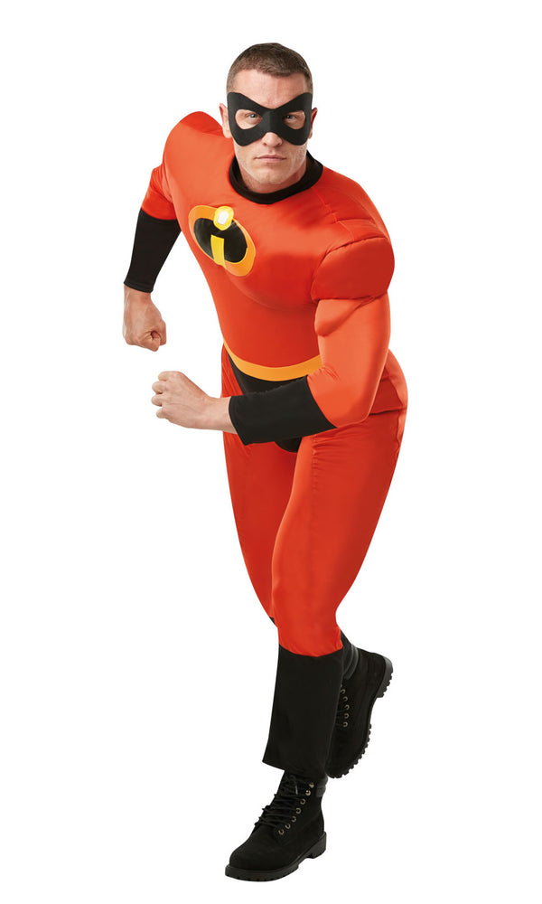 Mr Incredible red muscle jumpsuit costume with mask