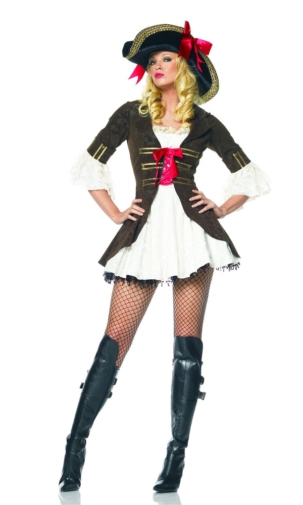 Short brown and white pirate dress