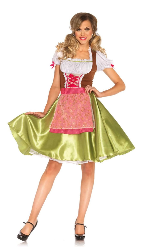 Bavarian green and brown Oktoberfest dress