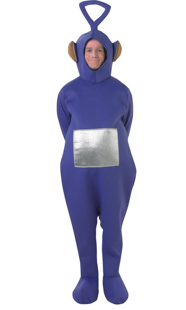 A man in a purple Tinky Winky Teletubbies costume