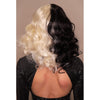 Back of black and white Cruella De Vil style wig