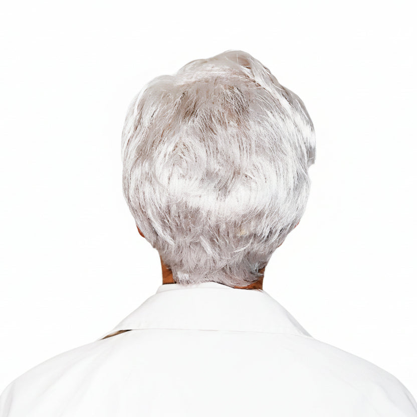 Person wearing a white wig