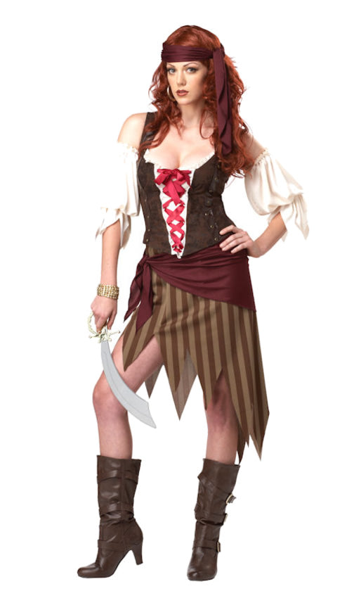 Pirate skirt and top with waist sash and headband