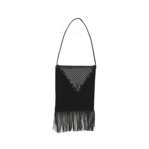 Flapper style handbag in black with tassels