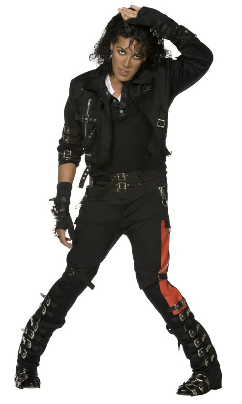 Michael Jackson's Bad costume with glove, shoe covers and wig