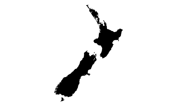 Silhouette of New Zealand delivery map