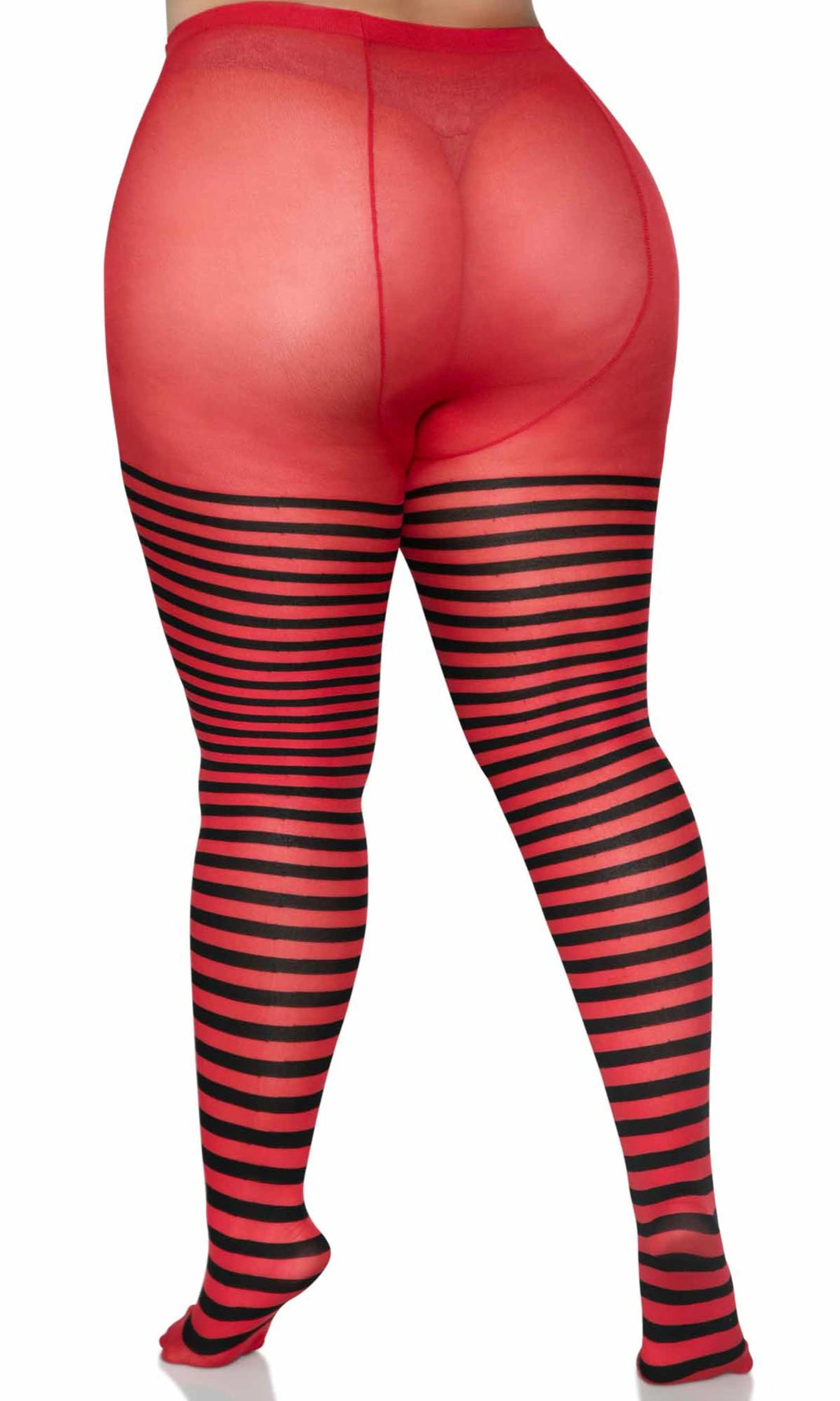 Buy Striped Tights Red and Black Plus Size