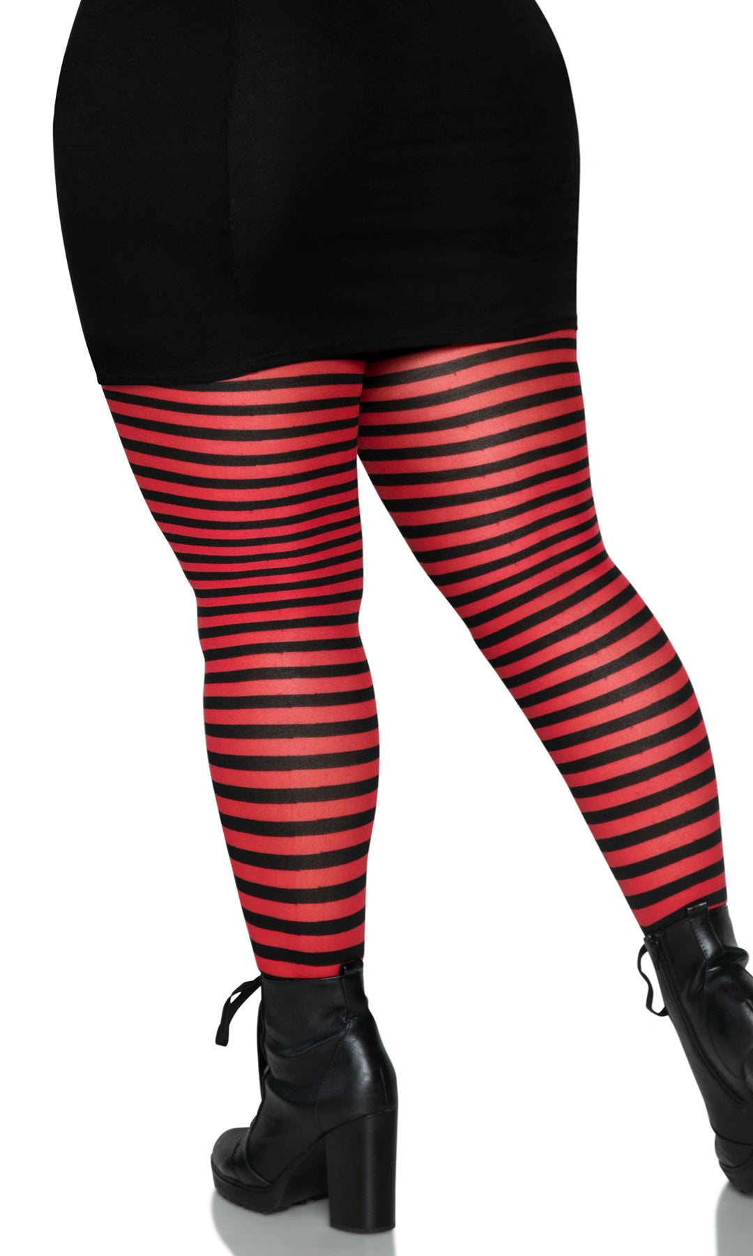 Buy Striped Tights Red and Black Plus Size