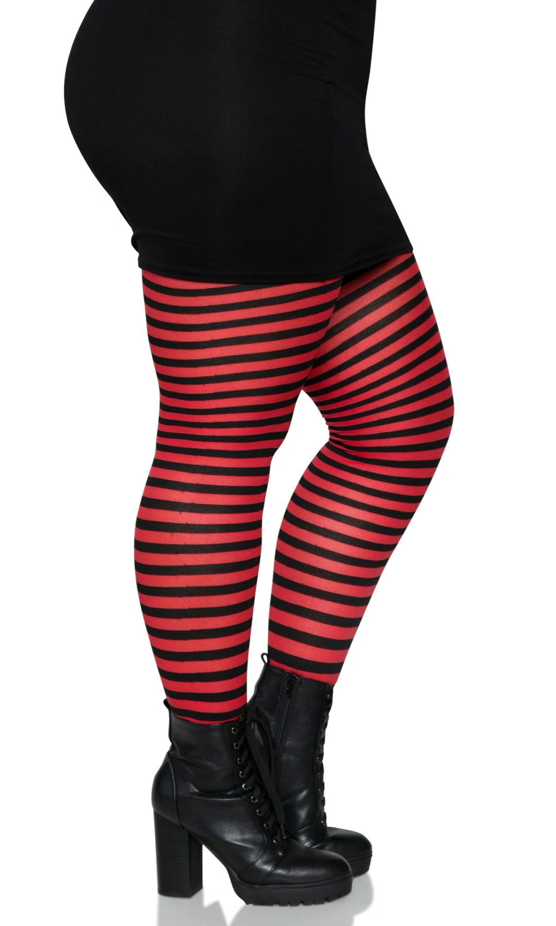 Buy Striped Tights Red and Black Plus Size