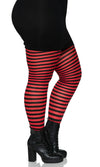 Buy Striped Tights Red and Black Plus Size