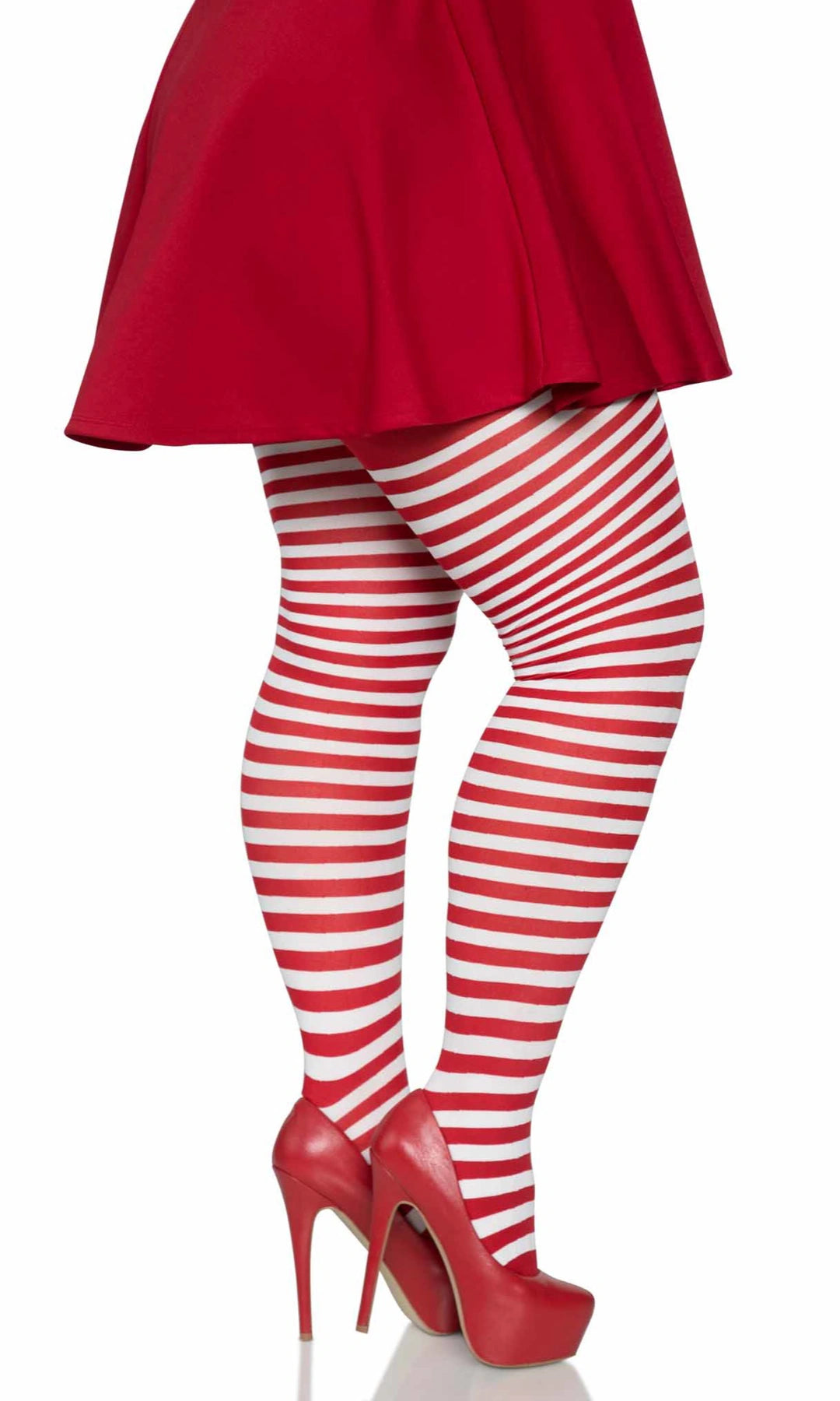 Buy Striped Tights Red and White Plus Size