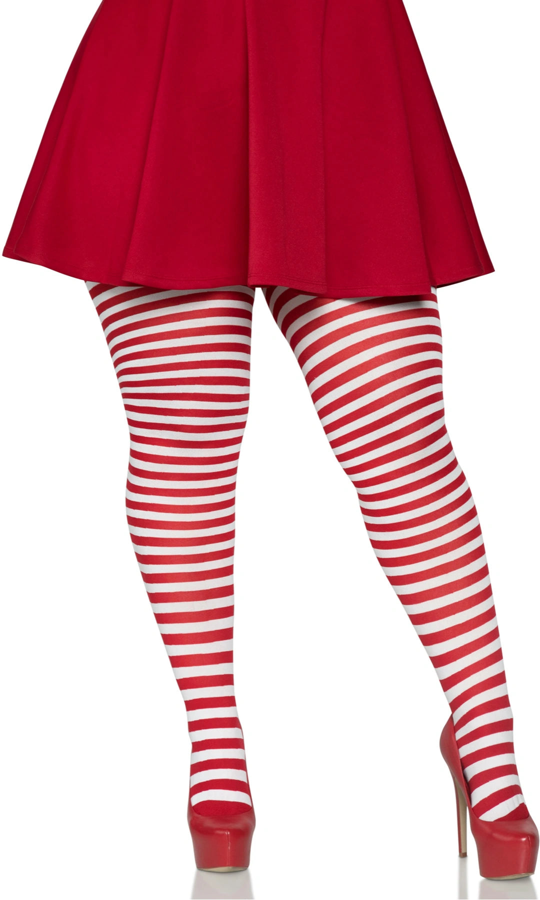 Buy Striped Tights Red and White Plus Size