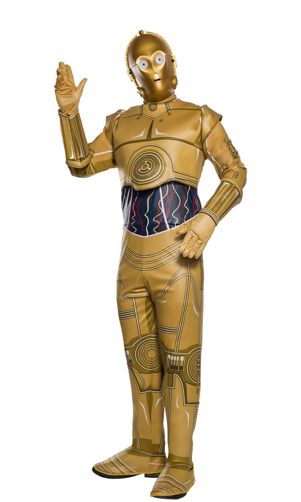 C-3PO printed costume with hood and half mask