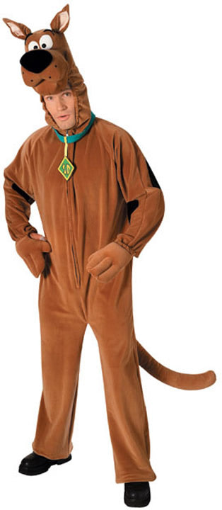 Brown Scooby Doo costume jumpsuit with headpiece