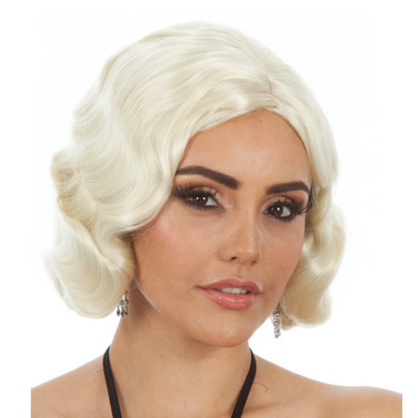 Finger curls deluxe blonde wig