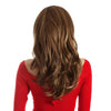 Back of golden brown layered fashion wig