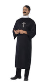 Alternate view of black and white men's priest tunic