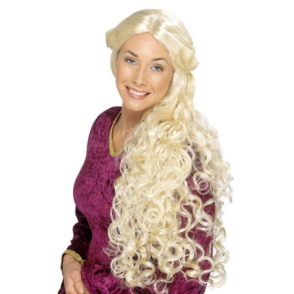 Long blonde Guinevere wig