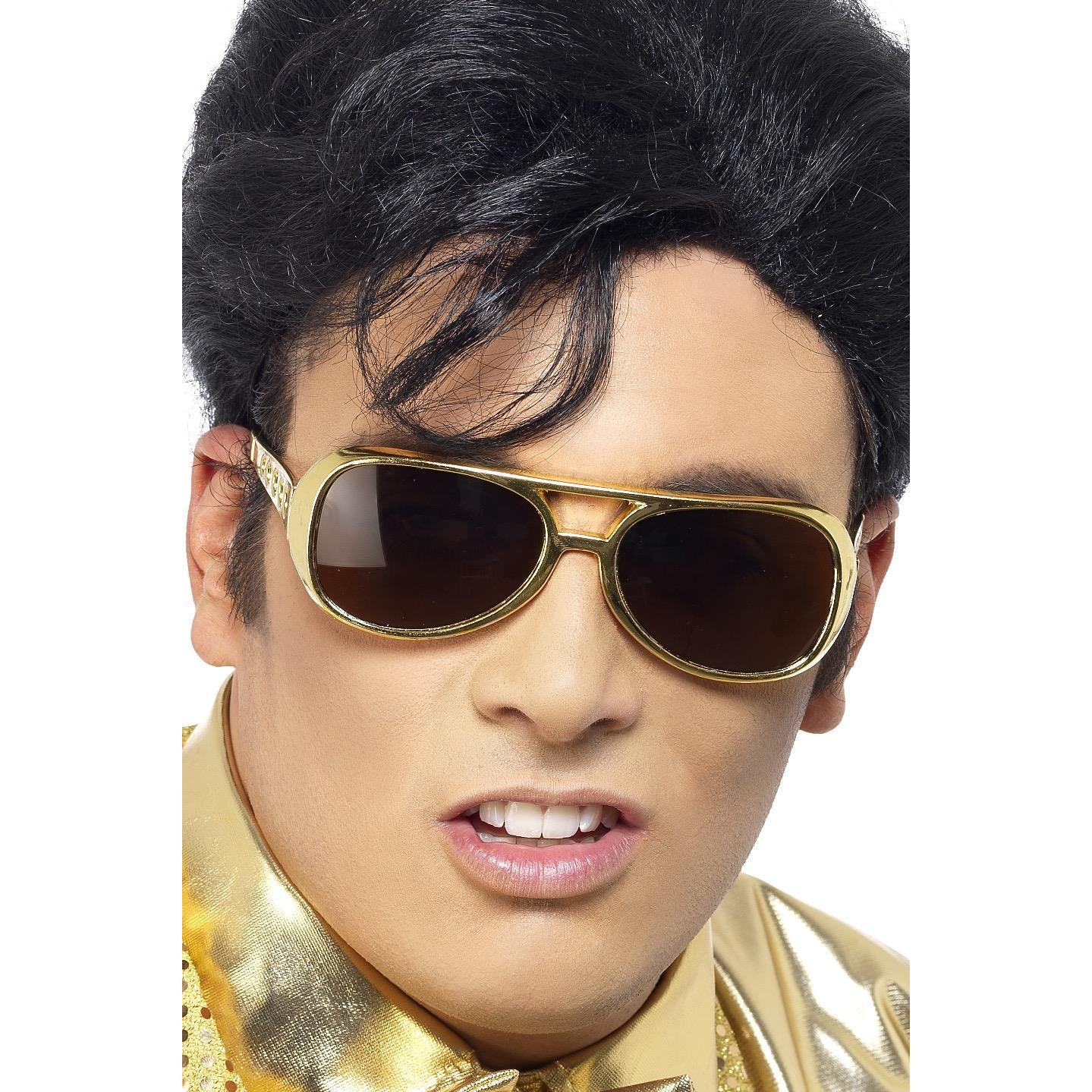 Gold coloured Elvis sunglasses