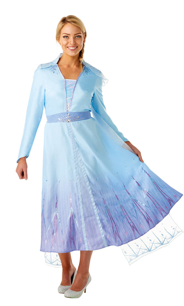 Long blue Elsa dress with detachable cape from Frozen