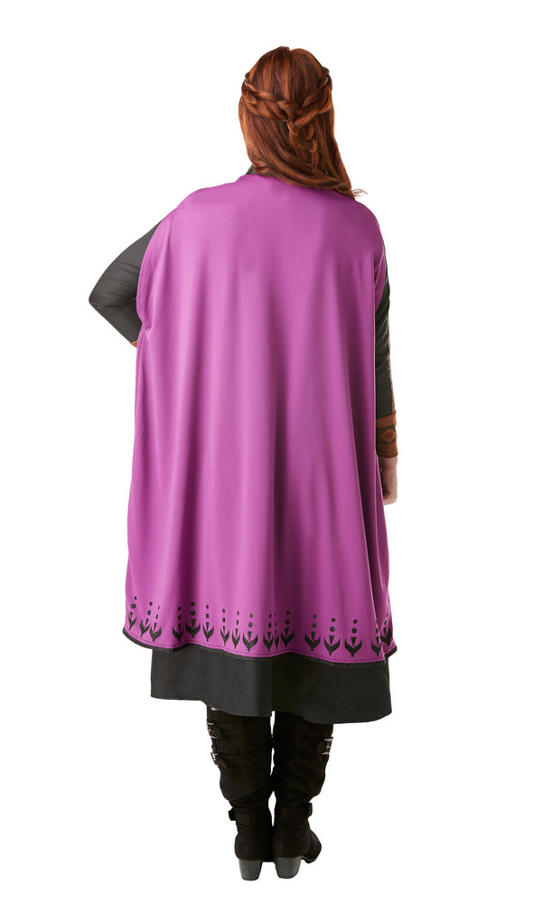Back of Anna Frozen 2 dress with purple detachable cape