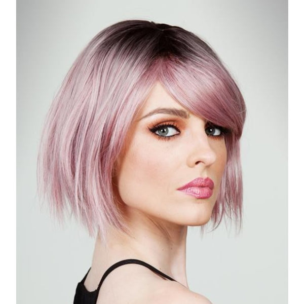 Pink bob wig with adjustable inner size straps