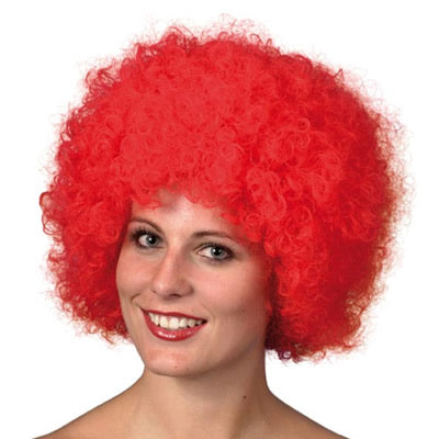 Unisex red afro or clown wig