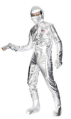 Silver spaceman jumpsuit with USA badge, soft helmet and boot covers