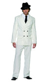 White pin stripe gangster costume with black tie
