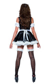 Back of short French Maid dress with headpiece