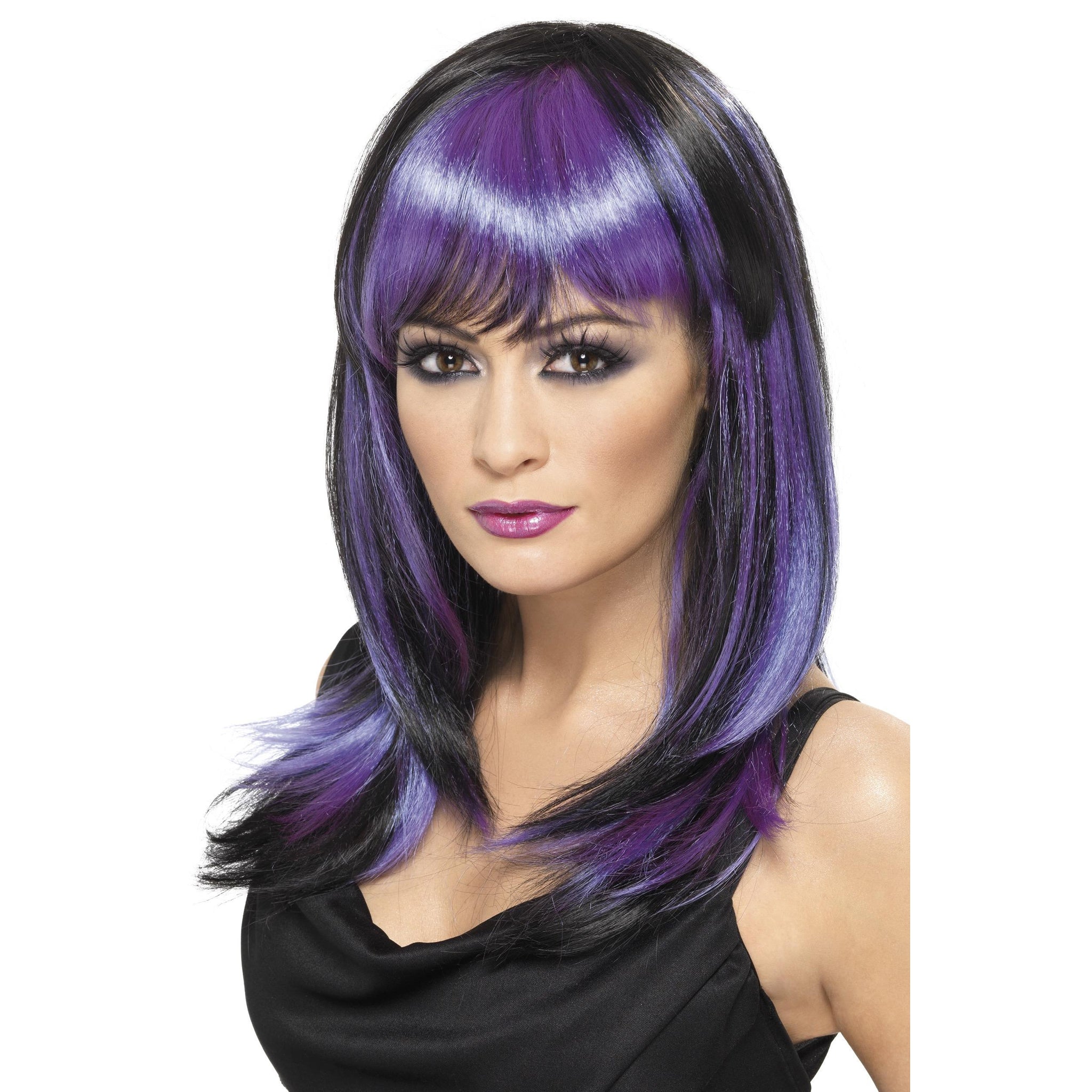 Glamourama Wig Black and Purple