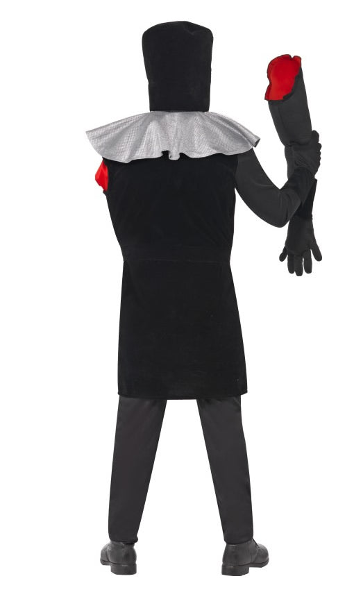 Back of Black Knight Monty Python costume with detachable arm and helmet