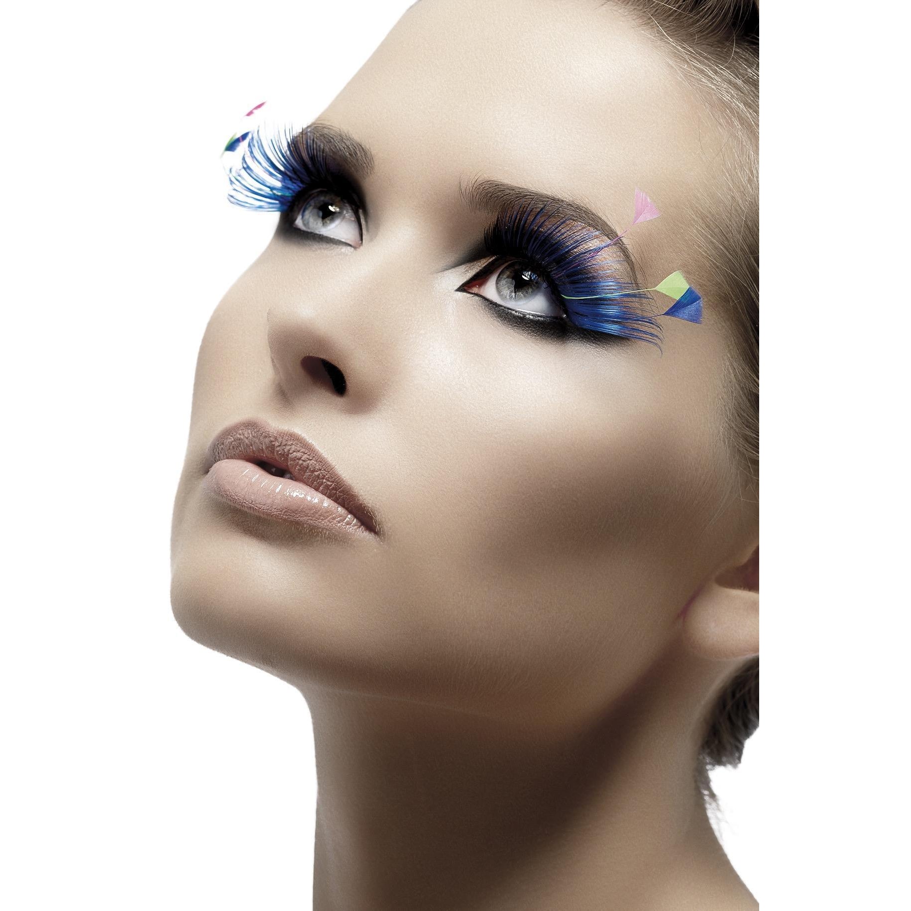 Buy Feather Plume Eyelashes Black Blue Green and Pink