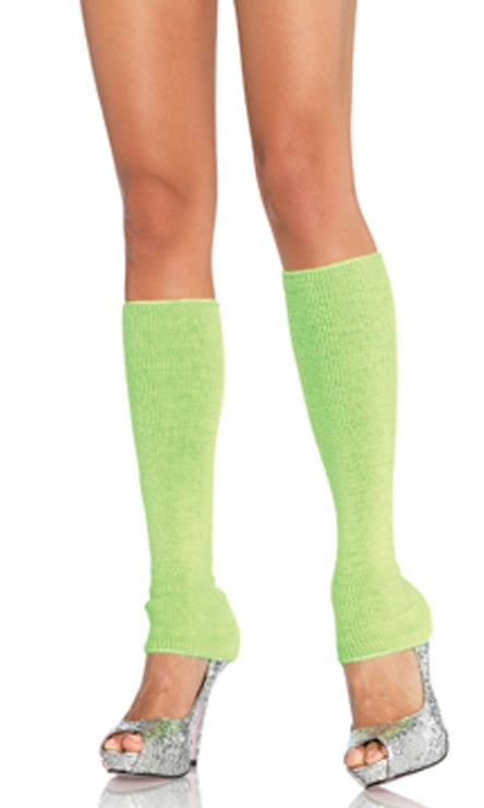 Ribbed Leg Warmers Neon Green