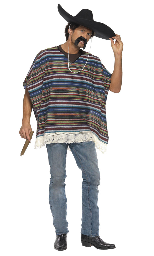 Striped Mexican poncho