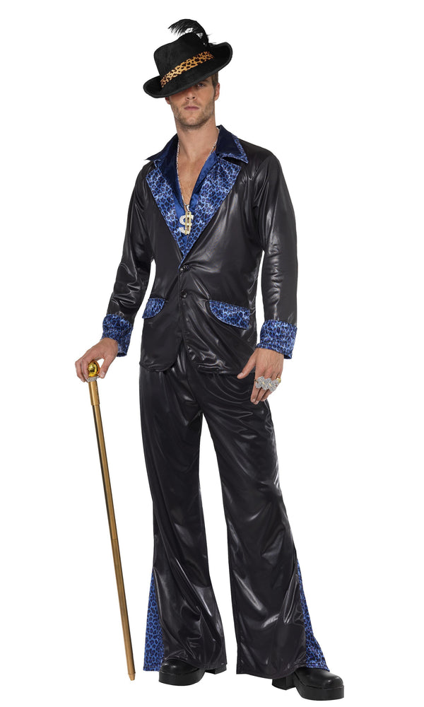 Black and blue pimp costume with hat