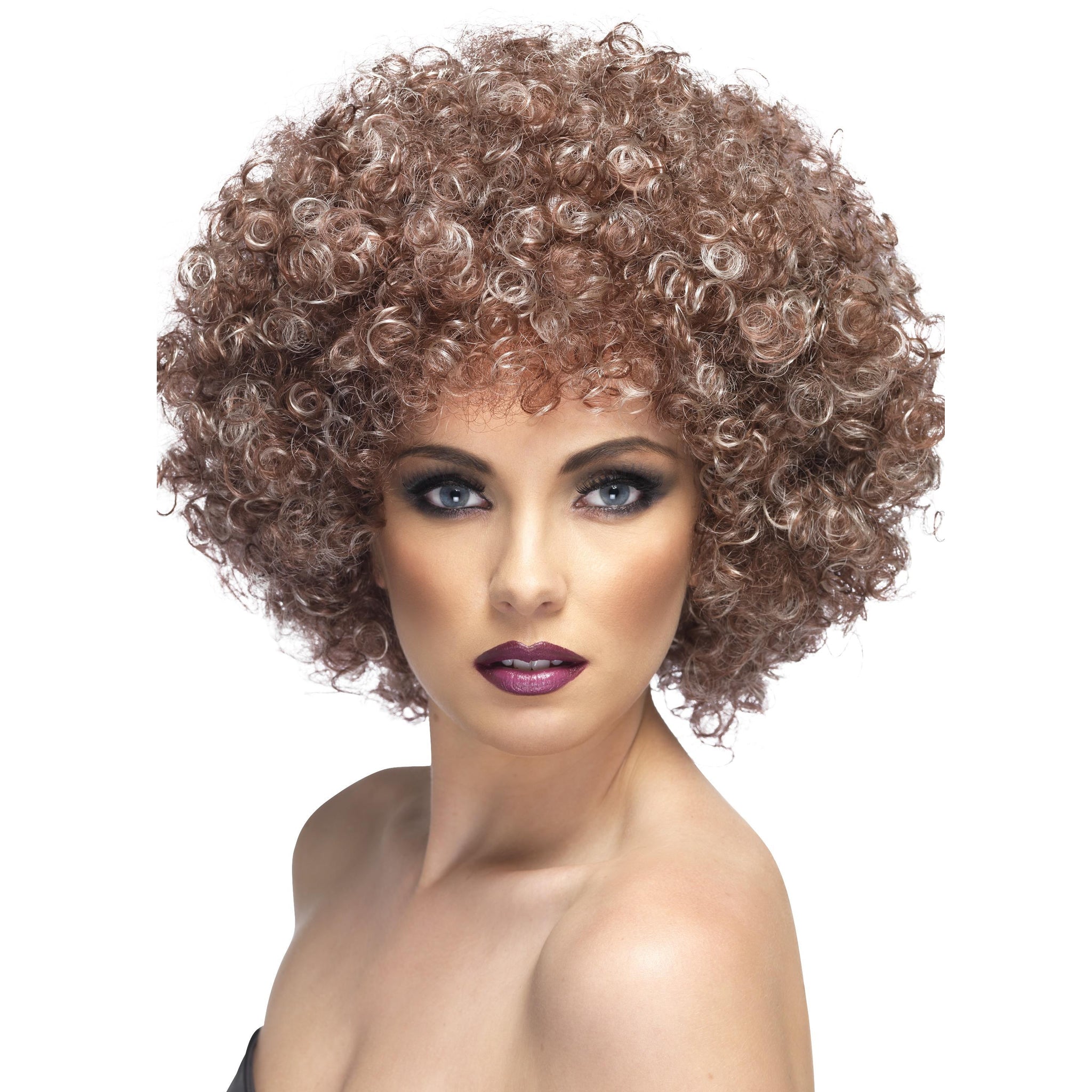 Brown natural looking afro wig