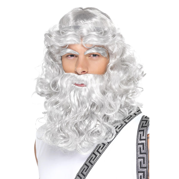 Zeus Wig and Beard Grey