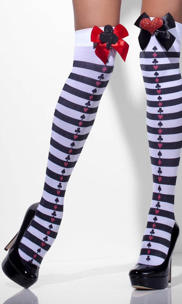 Striped Stockings Poker Suit with Bows