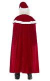 Back of deluxe Santa costume with cape, hat and boot tops
