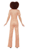 Back of orange 70s jumpsuit