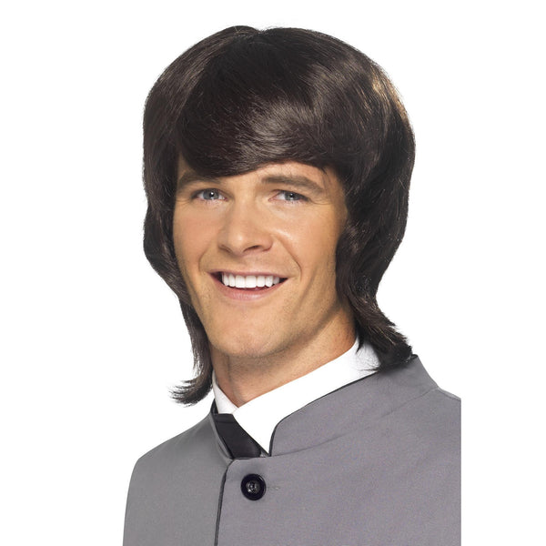 Dark brown Beatles style 1960s wig