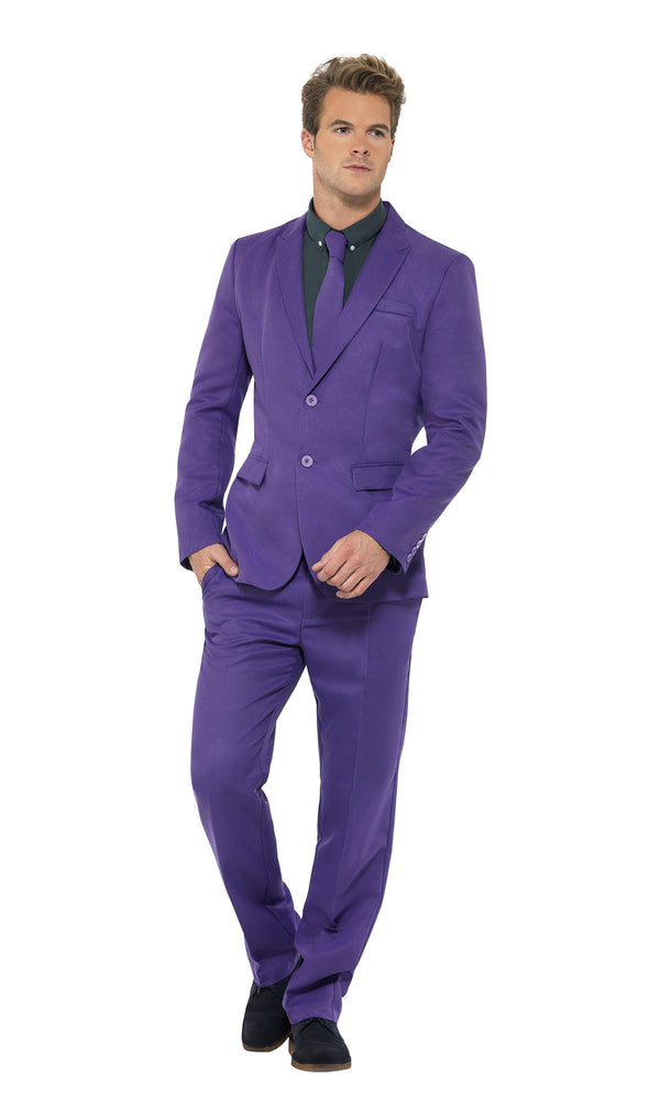 Purple suit with pants, jacket and tie