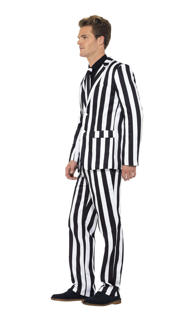 Side of black and white striped suit suitable for Beetlejuice